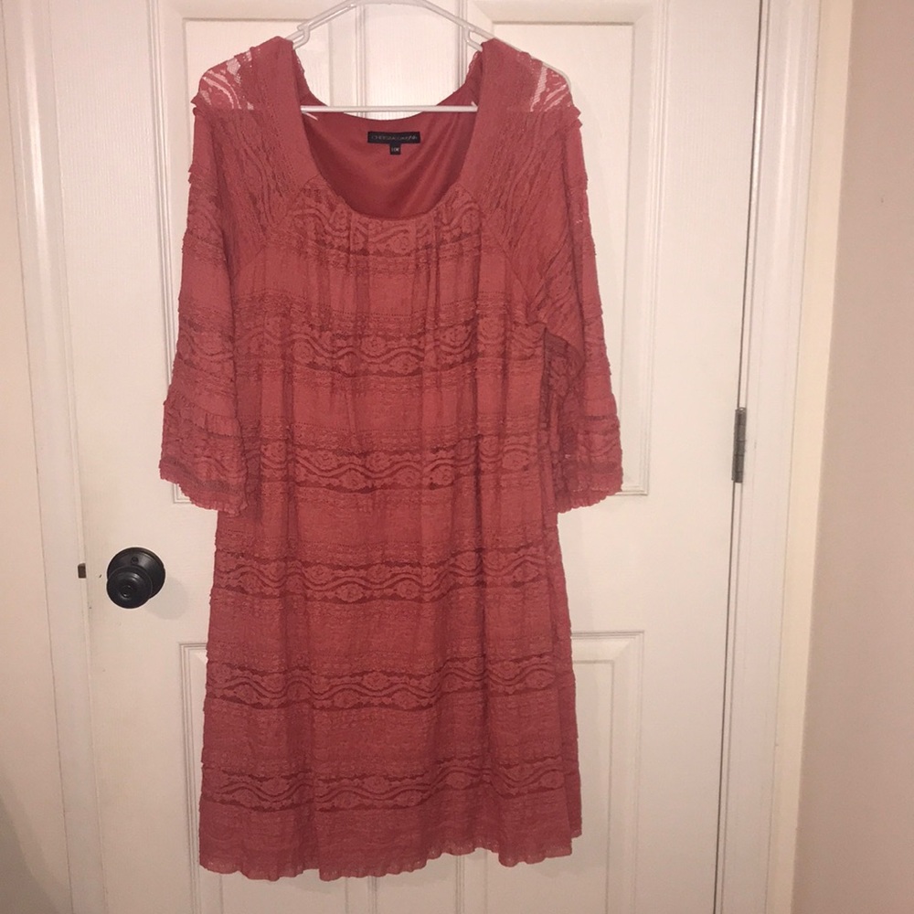 Pink lace dress